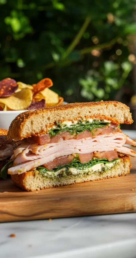 Pesto Turkey sandwich