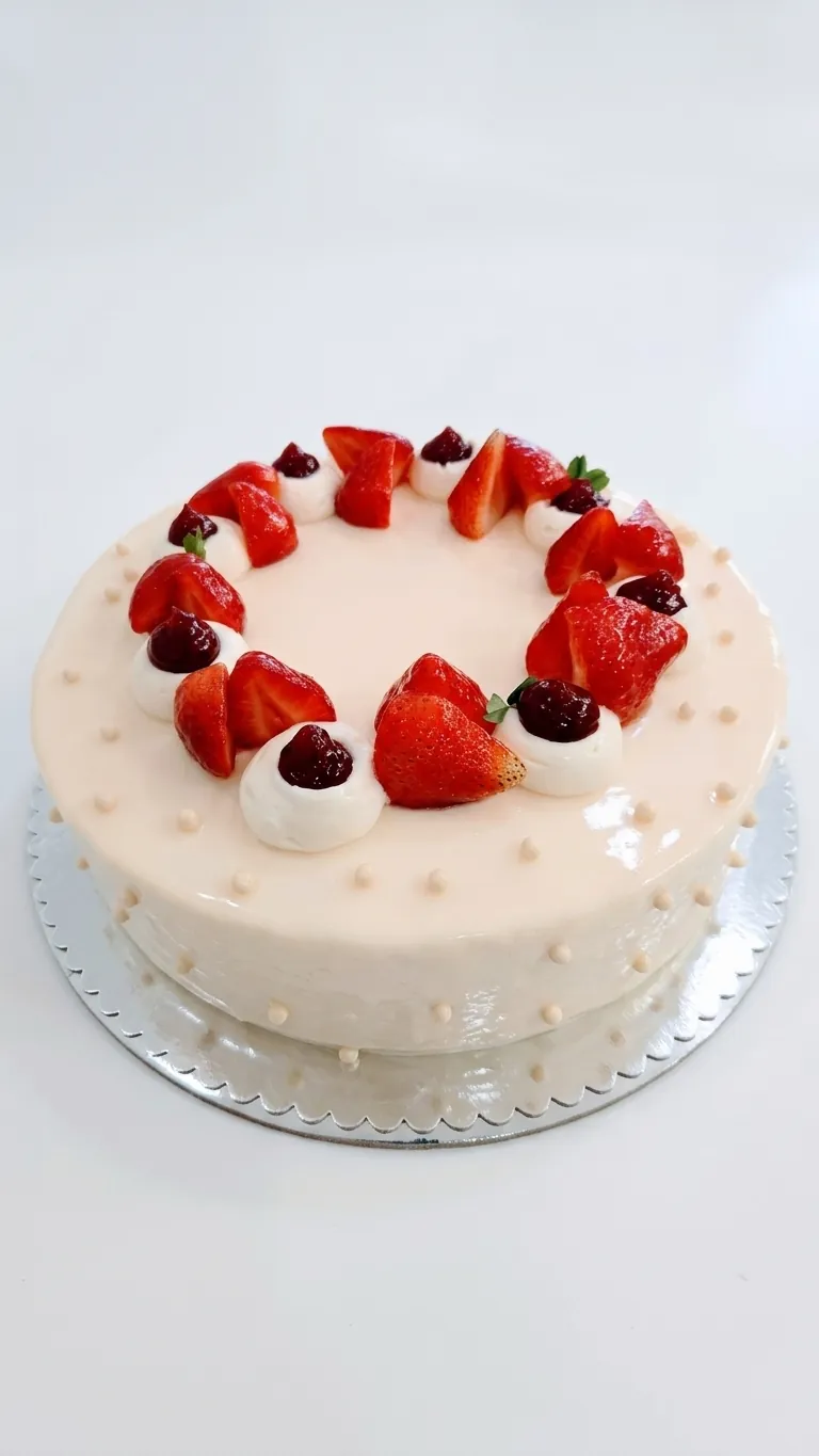 Strawberries and cream cake